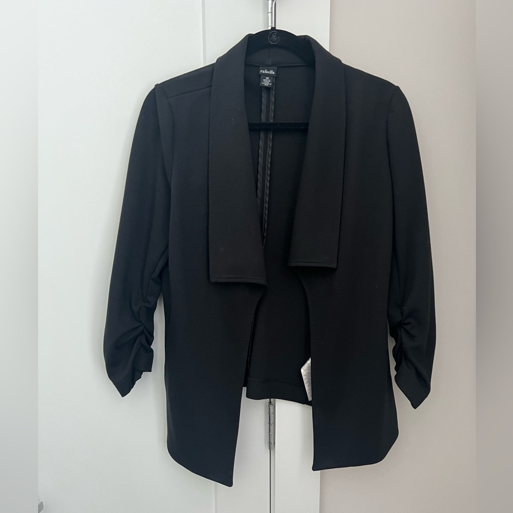 Black Rafaella jacket with ruched sleeves